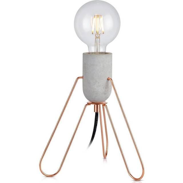 Piccola Accent Tripod Table Lamp, Electric Reading Desk Light for Living Room, Office or Bedroom, Modern Lighting in Rose Gold - Teamson Home