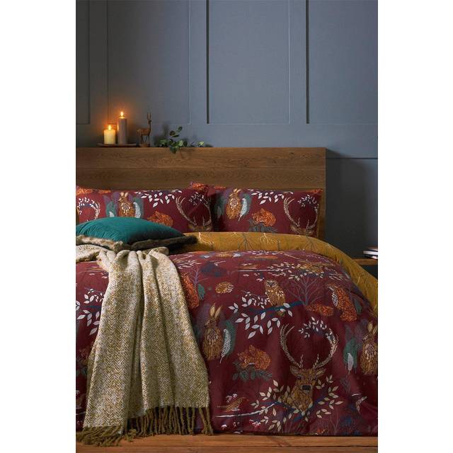 furn. Riva Forest Fauna Duvet Cover & Pillowcase Set - Rust