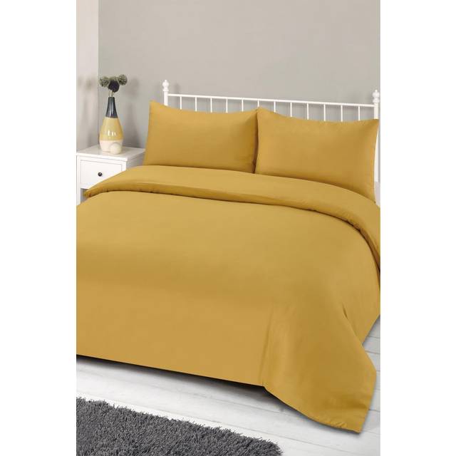 OHS Plain Duvet Cover Set, Mustard Ochre Yellow - Single