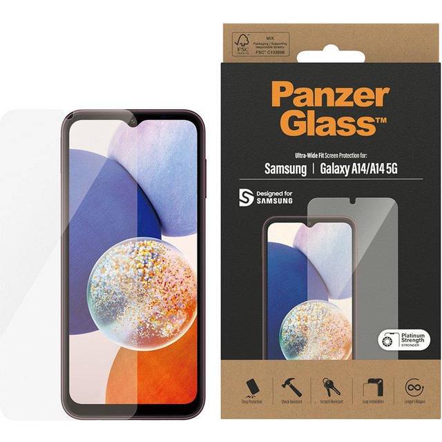 Panzerglass Ultra-wide Fit Skärmskydd Samsung Galaxy A14 4g, Samsung Galaxy A14 5g