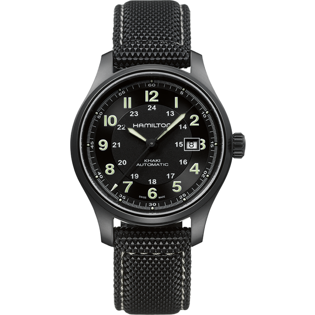 HAMILTON Khaki Field Titanium BLK PVD AUTO Men's Watch H70575733 - Black - 42 mm