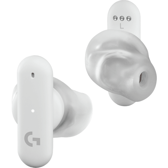 Logitech G FITS True Wireless spelhörlurar, Anpassad gjuten passform, LIGHTSPEED + Bluetooth, Fyra Beamforming-mikrofoner, PC, Mac, PS5, PS4, Mobil, Nintendo Switch - Vit