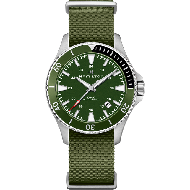 Hamilton Khaki Navy Scuba Green Dial Automatic H82375961 100M Mens Watch