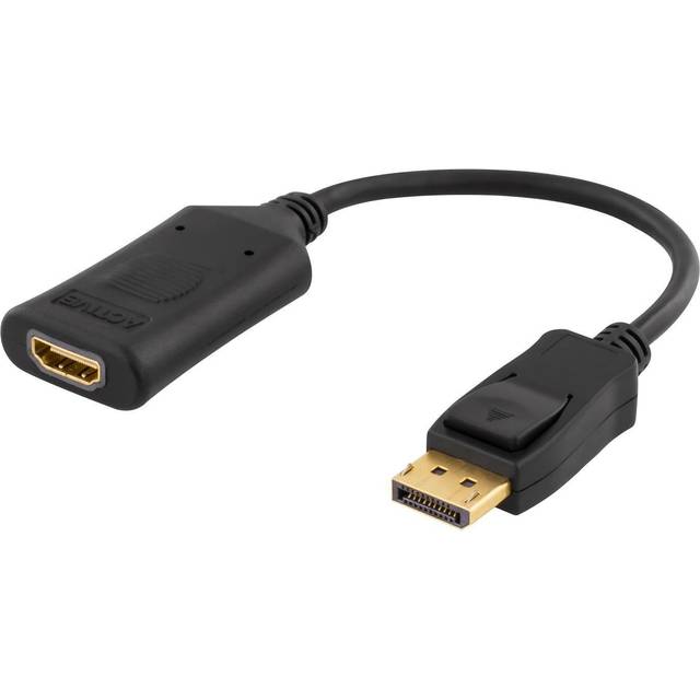 DELTACO DisplayPort - HDMI adapter, 4096x2160 60Hz, 0,1m, svart