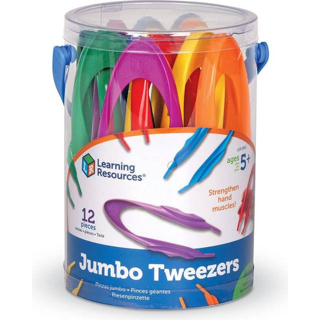 Learning Resources Jumbo Easy Grip Plastic Tweezers Children Kids 6pk