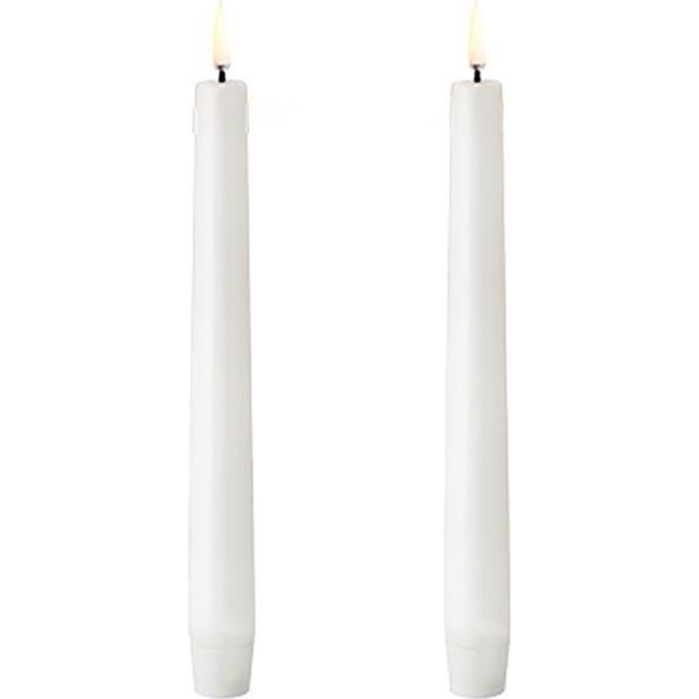 LED Taper Candle Nordic White 2-pack, 2,3x20,5 cm