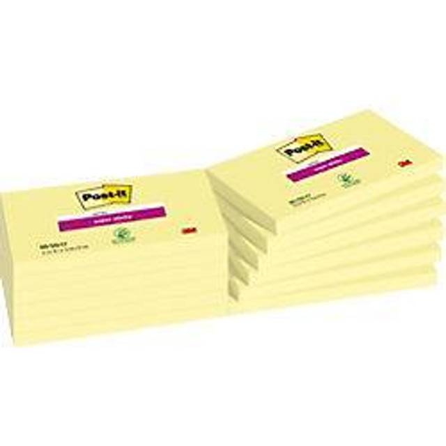 Post-it Super Sticky 76x127mm 90 Sheets Canary Yellow (Pack of 12)