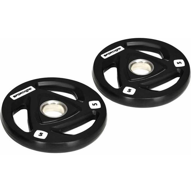 SPORTNOW Olympic Weight Plates for 2'' Barbell Bar with Tri Grips - 2 x 5kg | TJ Hughes