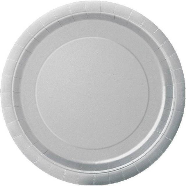 20 Silver Round 7" Paper Plates