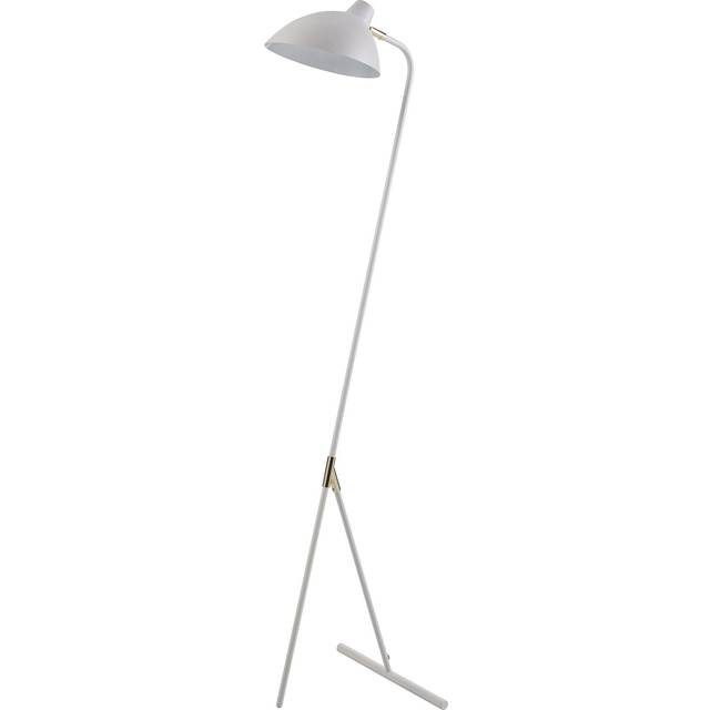 Teamson Home Delicata Monopod Standard Task Floor Lamp with White Shade, Reading Spot Light, Modern Tall Lighting for Living Room or Office