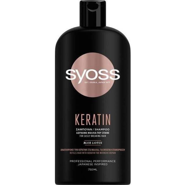 Syoss Intense Keratin Schampo med keratin För att behandla bräckligt hår 750 ml