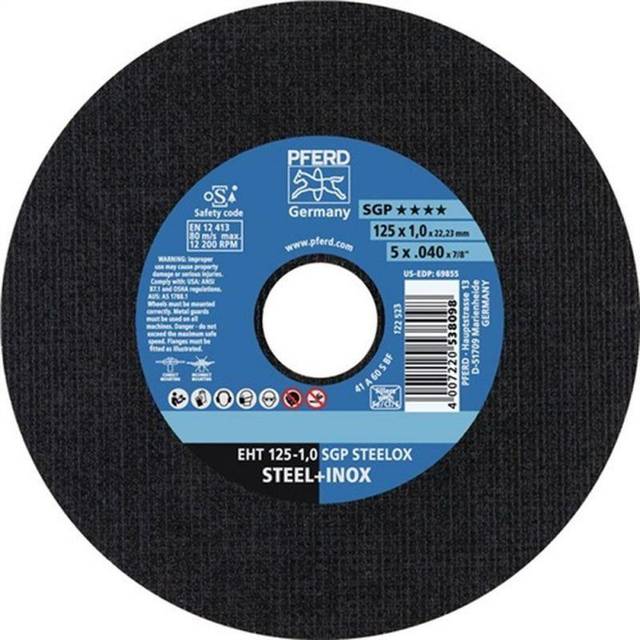 Pferd Cut-off Wheel EHT 125-1,0 SGP Steelox- you get 25