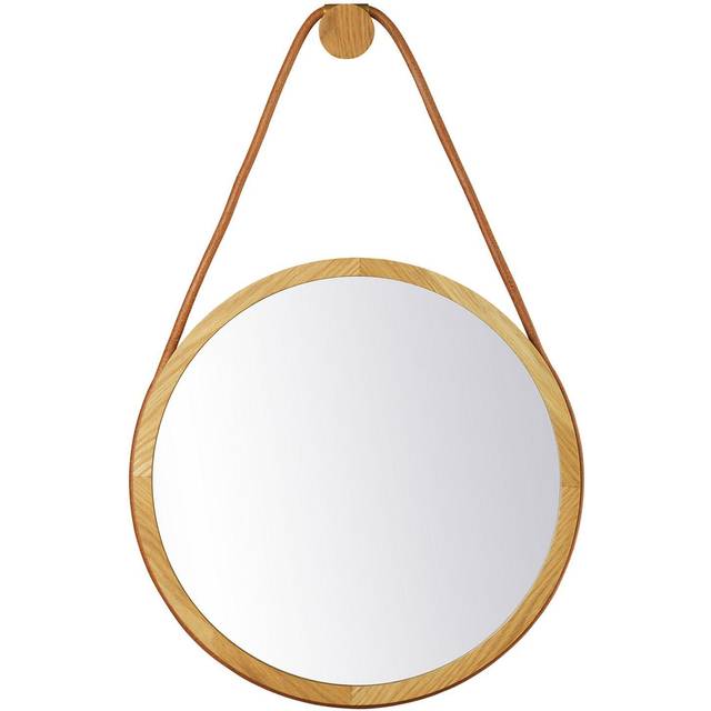 FDB Møbler I3 Mossø wall mirror Oak black painted Ø40 cm