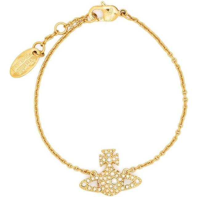 Vivienne Westwood Jewellery Womens Gold / Crystal Grace Bas Relief Plated Brass and Swarovski Bracelet - Gold /  Crystal