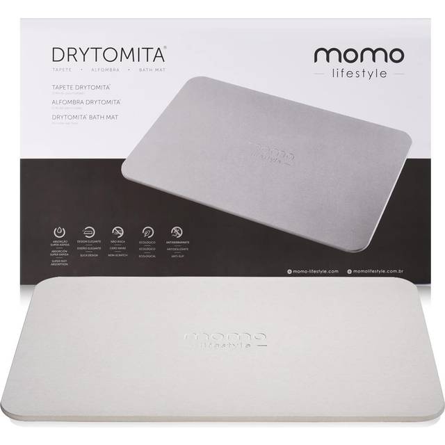 Momo Livsstil sten badrumsmatta Drytomita, kiselgur badmatta, badrumsmatta, snabbtorkande, badmattor i sten för badrum, absorberande badmatta, duschbadmatta (linnegrå, standard 60 x 39 cm)