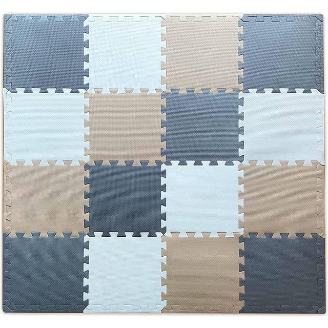 MioTetto Soft Non-Toxic Foam Baby Play Mat | Toddler Playmat | Colorful Jigsaw Puzzle Play Mat | 16 Squares Foam Floor Mats for Kids & Babies | EVA F