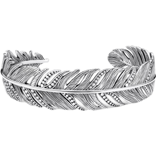 Thomas Sabo Mens Silver-coloured Falcon Feather Cuff 17cm - silver-coloured