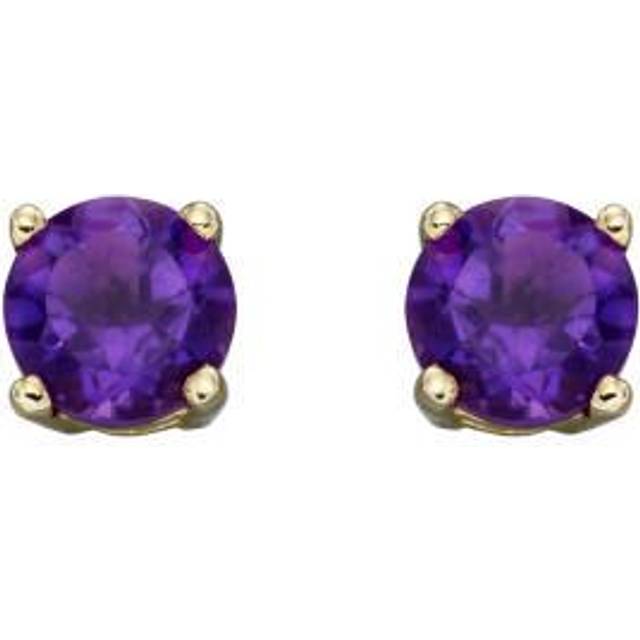 9ct February Amethyst 4mm Stud Earrings GE2327