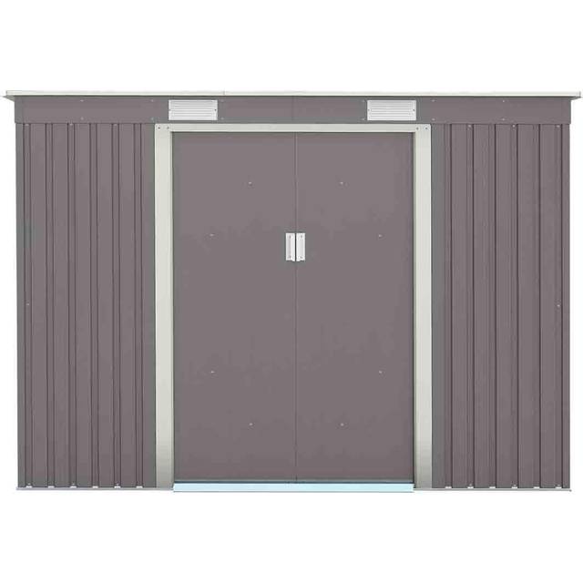 Rowlinson Garden Products 8x4 Rowlinson Trentvale Pent Metal Shed in Light Grey - 8 x 4 Rowlinson Trentvale Pent Metal Shed In Light Grey