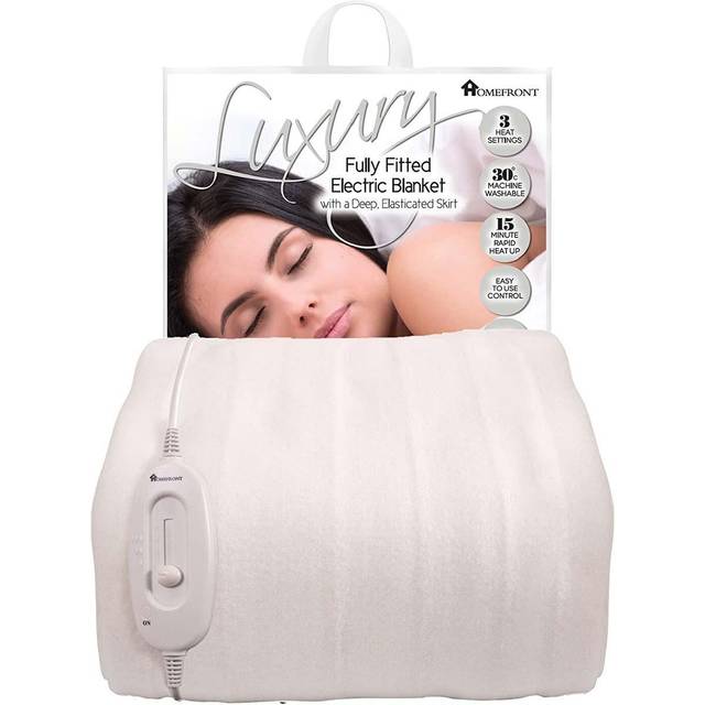 Electric Blanket Heated Mattress Cover with Elasticated Skirt - White / Single