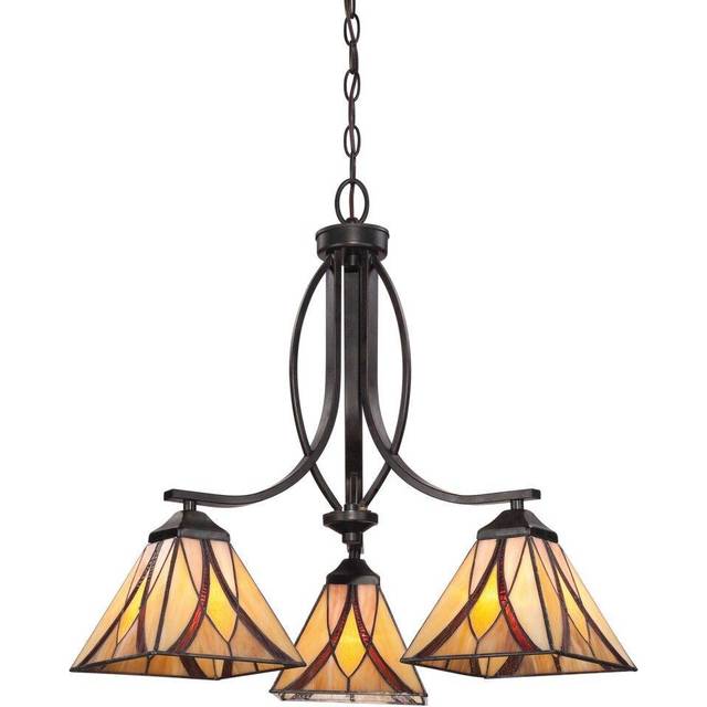 3 Bulb Chandelier Hanging Pendant LIght Valiant Bronze LED E27 60W Bulb