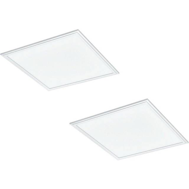 2 PACK Wall / Ceiling Light White 450mm Slim Square Panel 21W LED 4000K