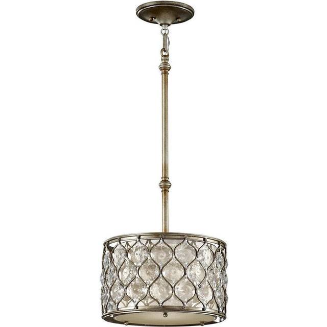 1 Bulb Ceiling Pendant Light Fitting Burnished Silver LED E27 60W Bulb