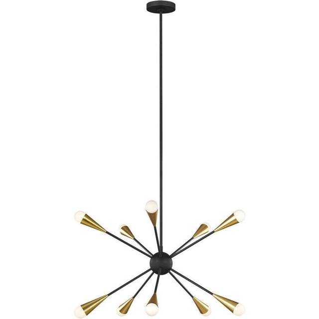 10 Bulb Chandelier Hanging Pendant LIght Midnight Black LED G9 3.5W Bulb