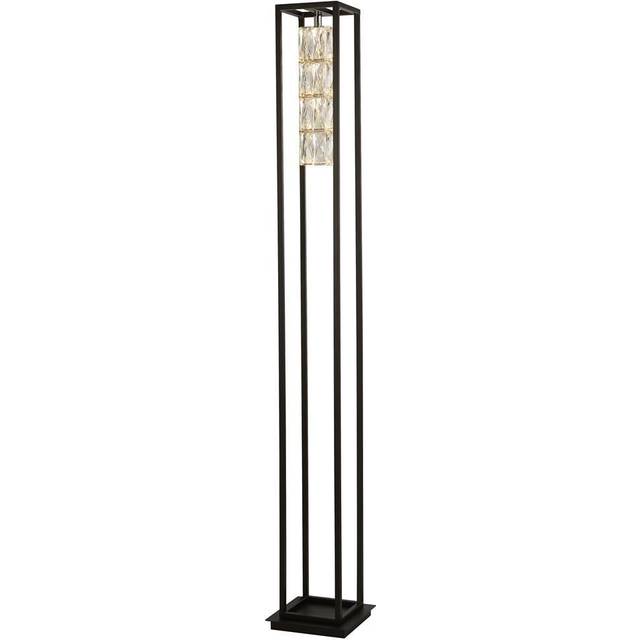 Searchlight 89563BK Elevator LED Floor Lamp Matt Black Frame Crystal C