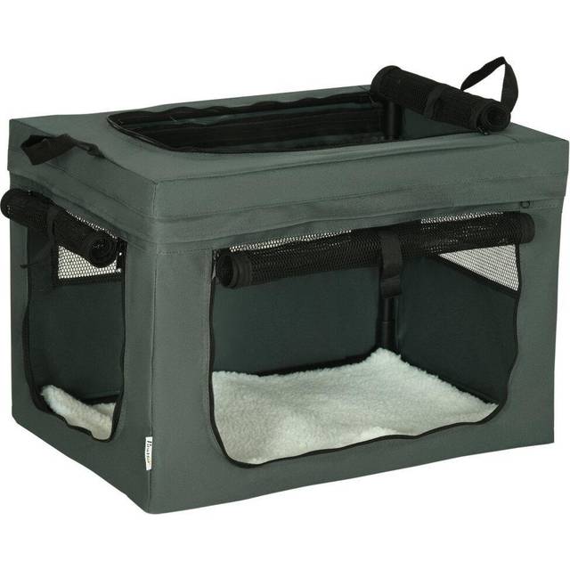 PawHut 60cm Soft Side Pet Carrier w/ Cushion - for Miniature Dogs - Grey | TJ Hughes
