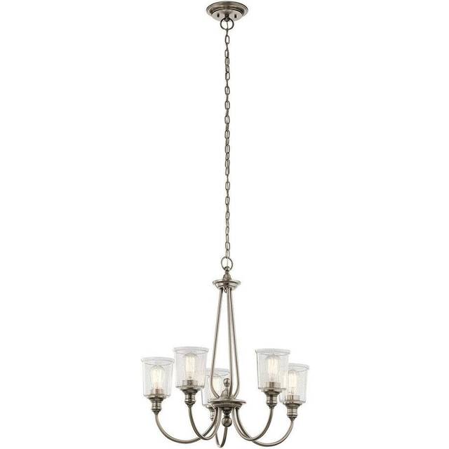 5 Bulb Chandelier Hanging Pendant LIght Classic Pewter LED E27 60W Bulb