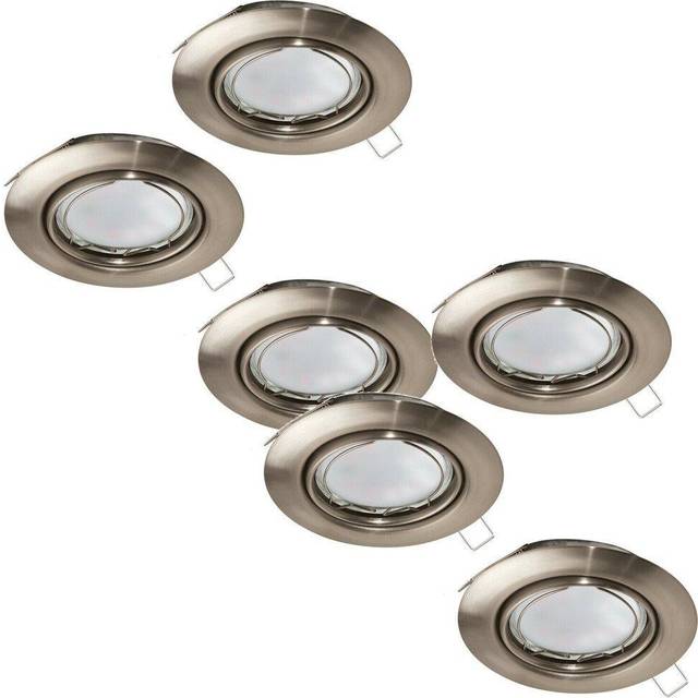 2 PACK 3 PACK Flush Ceiling Downlight Satin Nickel Steel 3x 5W GU10 Bulb