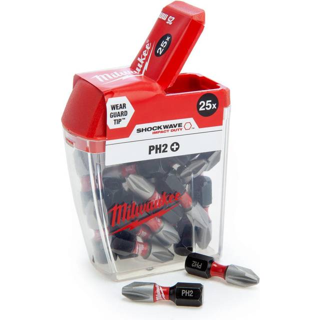 Milwaukee Shockwave Impact Duty Phillips Screwdriver Bits PH2 25mm Pack of 25