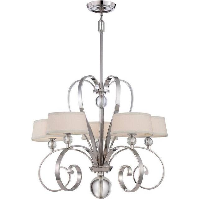 5 Bulb Chandelier Hanging Pendant LIght Imperial Silver LED G9 3.5W Bulb