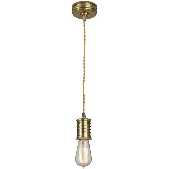 1 Bulb Ceiling Pendant Light Fitting Aged Brass Finish LED E27 60W Bulb