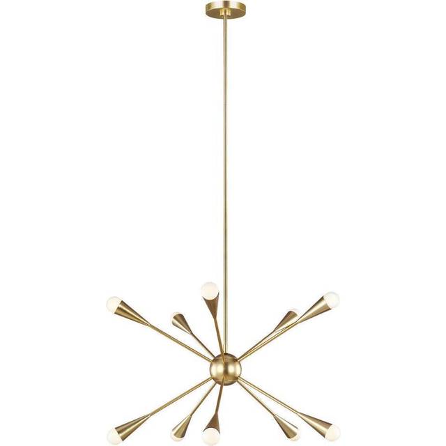 10 Bulb Chandelier Hanging Pendant LIght Burnished Brass LED G9 3.5W Bulb