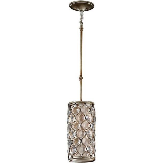 1 Bulb Ceiling Pendant Light Fitting Burnished Silver LED E27 60W Bulb