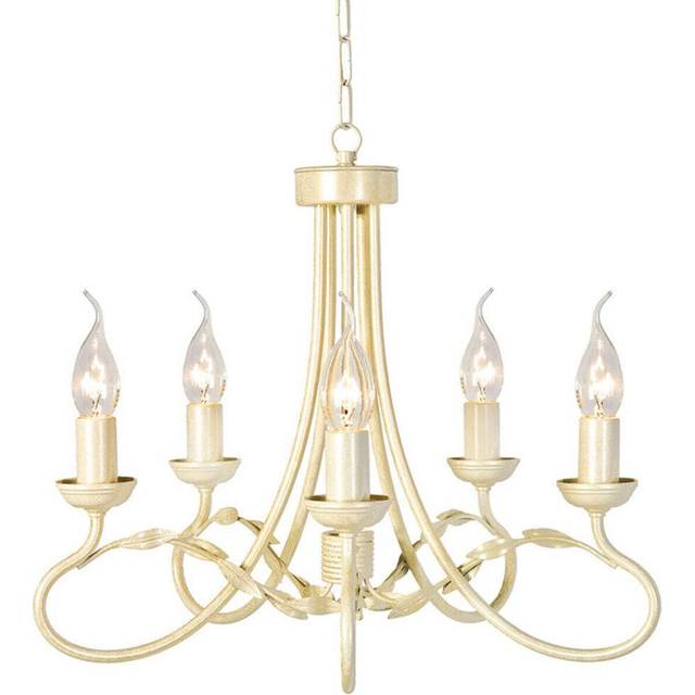 5 bulb chandelier hanging pendant light ivory gold led e14 60w bulb