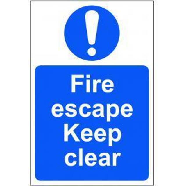 Scan Fire Escape Keep Clear Sign 200mm 300mm Standard