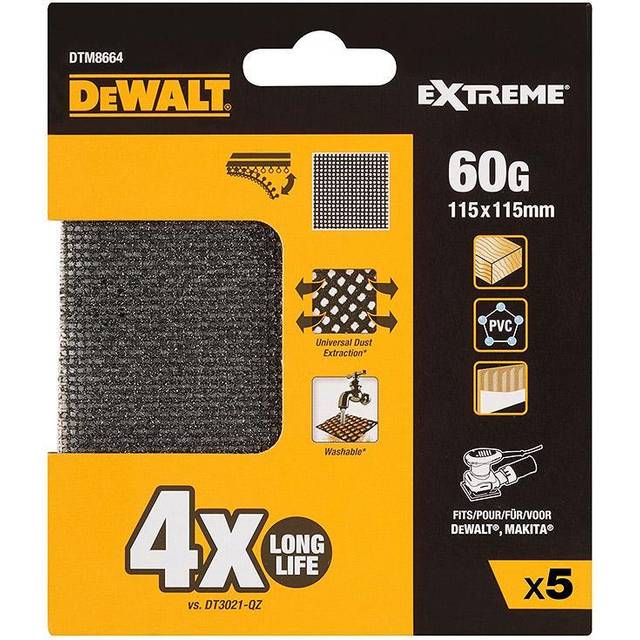 DeWalt Mesh 1/4 Sanding Sheet 60 Grit (5 Pack) Silicone Carbide