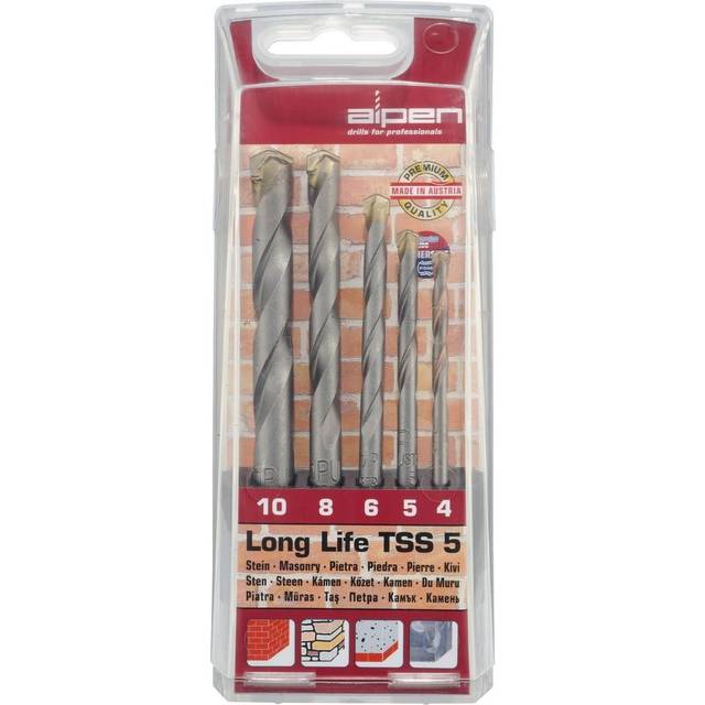 Alpen 5 Piece Tungsten Carbide Masonry Drill Bit Set
