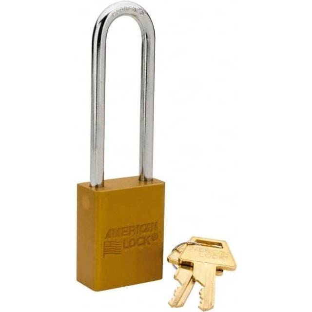 Master Lock A1107YLW Aluminum Yellow Safety Padlock with 1/4 x 3 Shackle