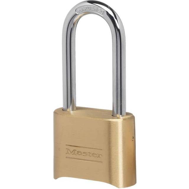 Master Lock 175LH Set Your Own Combination Padlock with Extra Long Shackle  Brass Finish