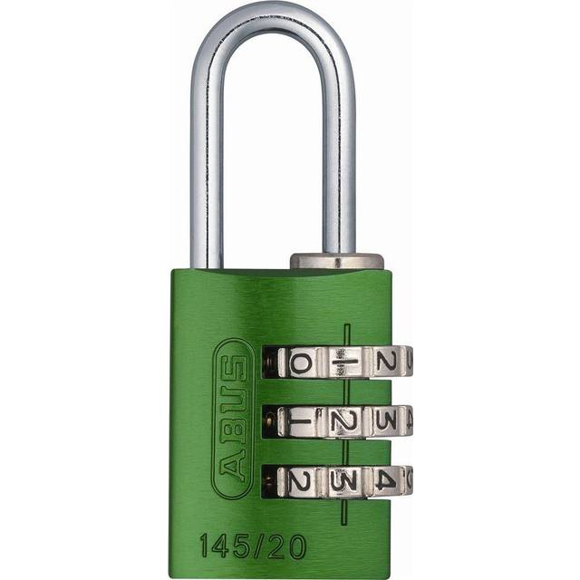ABUS 145/20 C 20mm Body 3 Dial Resettable Combination Padlock  Green