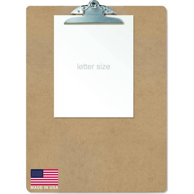 Officemate Recycled Wood Clipboard  6 Inch Clip  1 Pack Clipboard  Waybill Size 15 x 20 Inches  Brown 83104