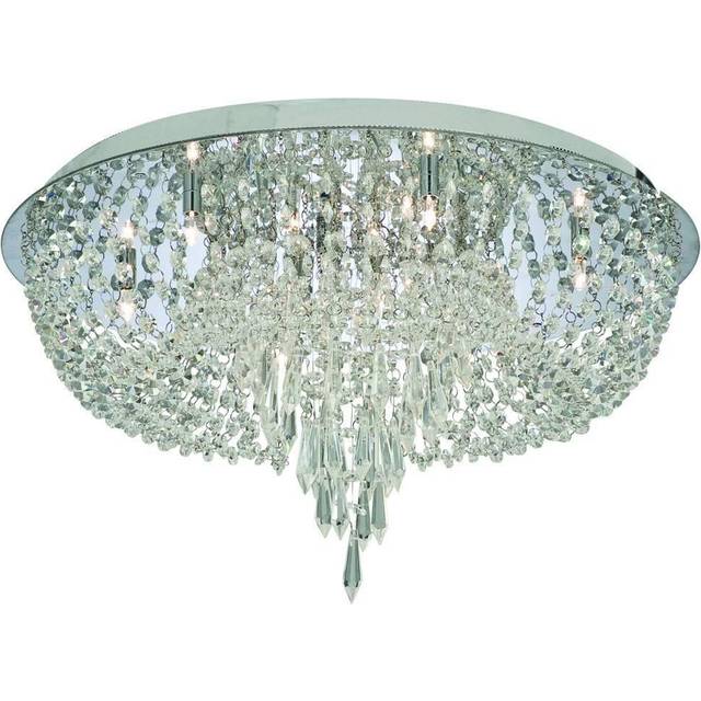 Searchlight 5541CC Orion Chrome 10 Light Crystal Flush Fitting