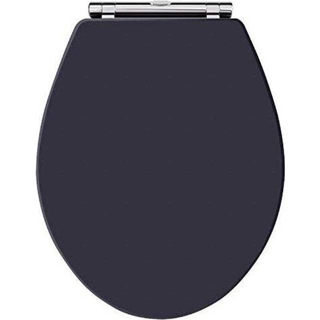 Park Lane - Hudson Reed Richmond Soft Close Toilet Seat Chrome Hinges - Twilight Blue