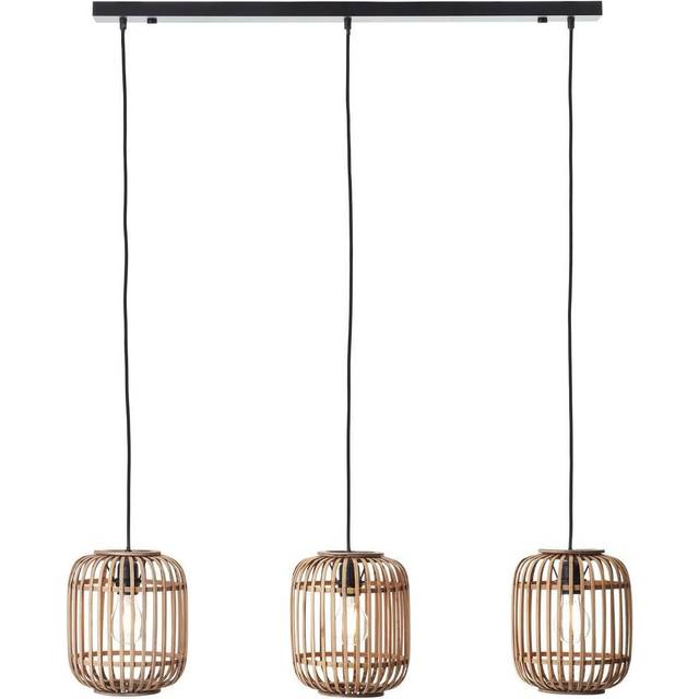 Endon 101775 Mathias 3 Light Pendant Natural Bamboo, Plywood &amp; Mat