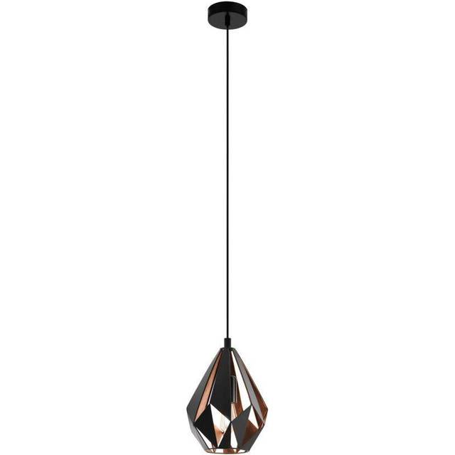 Hanging Ceiling Pendant Light Black / Copper Geometric 1x 60W E27 Feature Lamp
