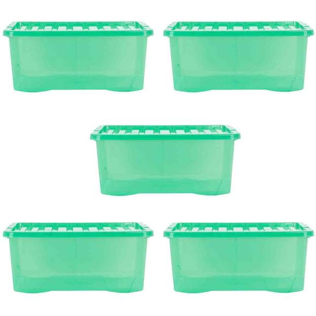 Wham Set Of 2 Crystal Green Storage Boxes &Ndash; 45-Litre Capacity